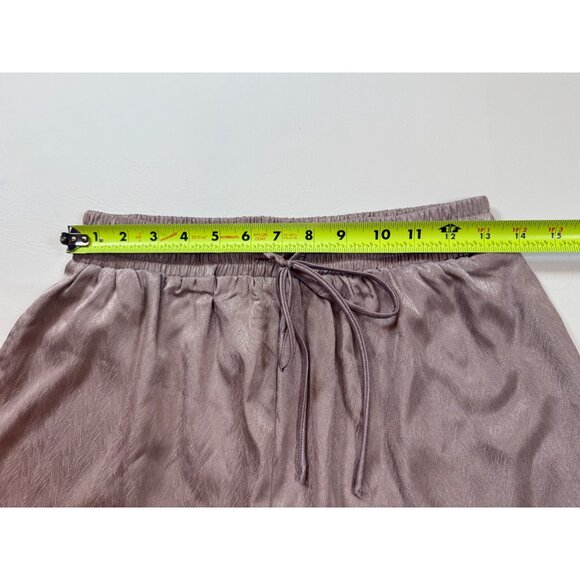TCEC Satin-Style Elastic Waist Shorts M Brown Gray Polyester Blend (bin HH124) - Picture 3 of 6